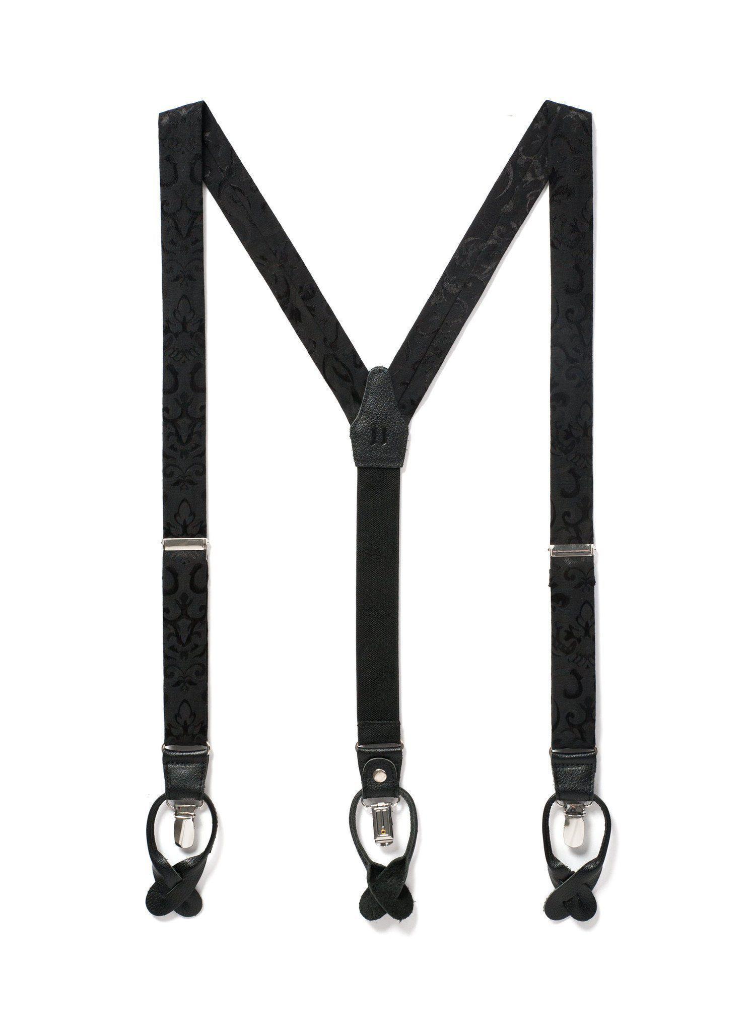 Night Skies - Black Paisley Suspenders