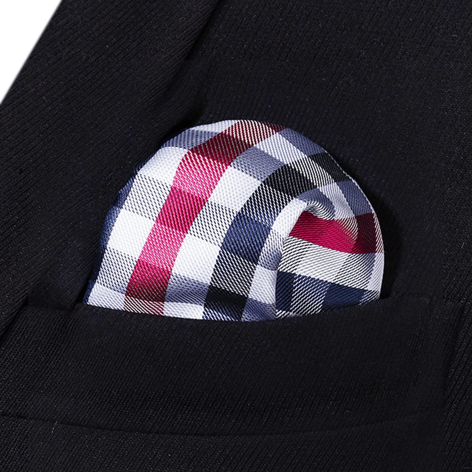 Hisdern Plaid Suspenders Bow Tie Set Red White Pattern Accessories
