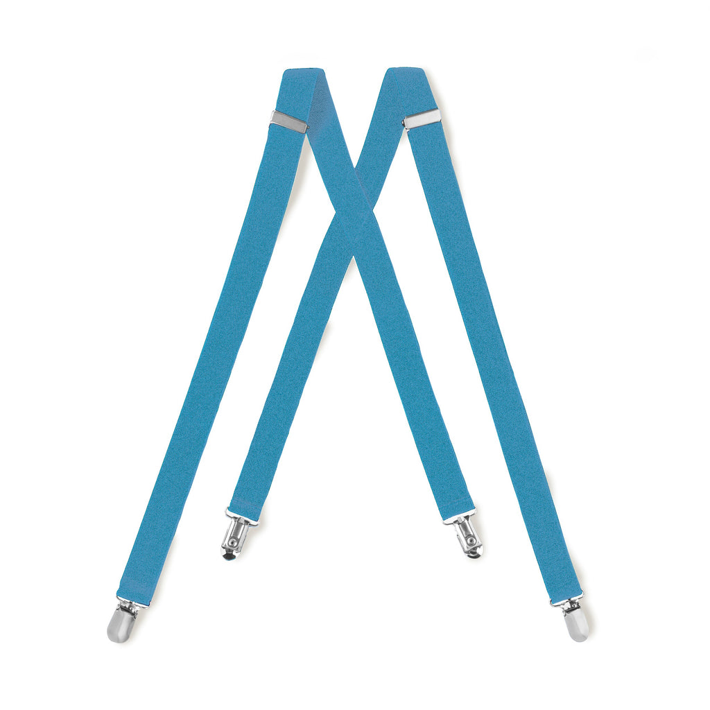 Caribbean Blue Clip On Suspender