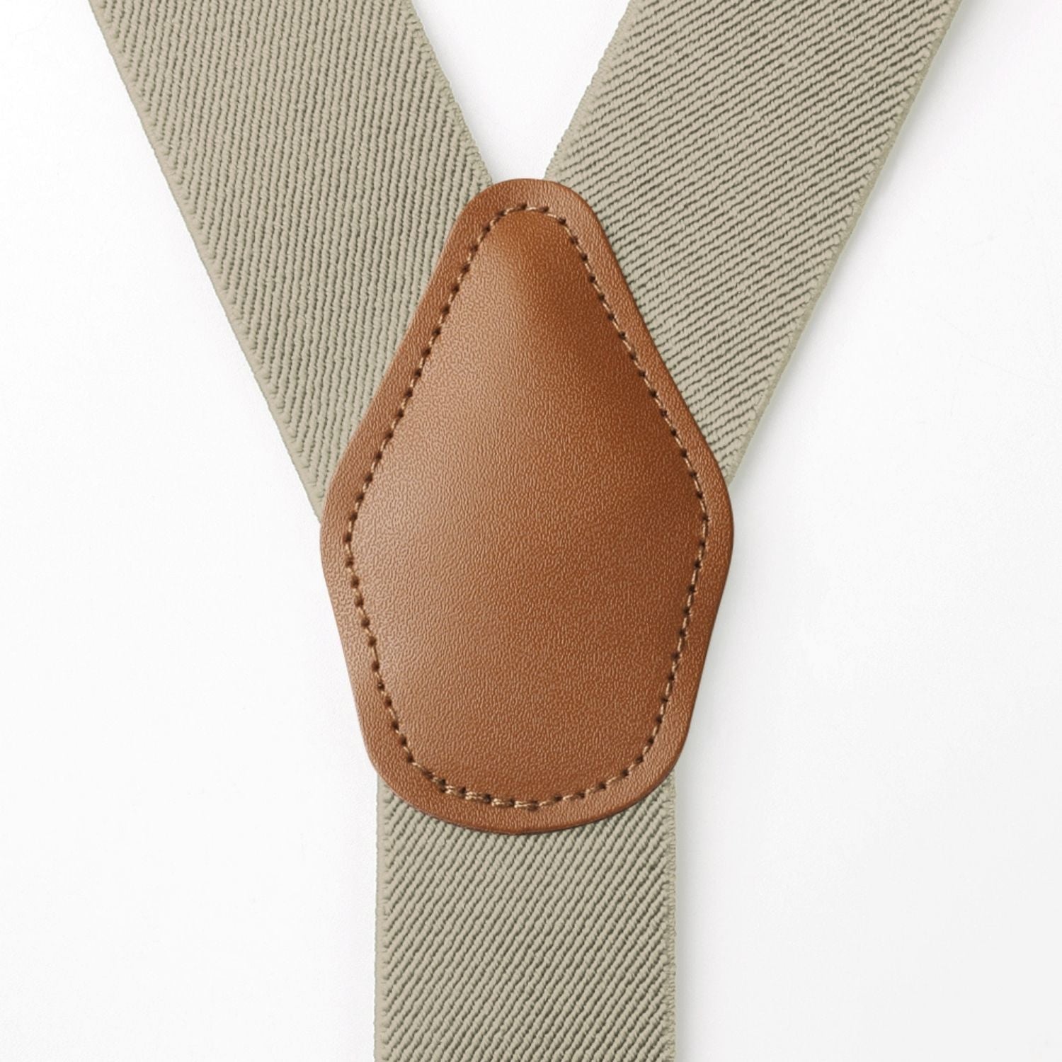 Hisdern Classic Beige Suspenders Y-Back Adjustable Fit for Men