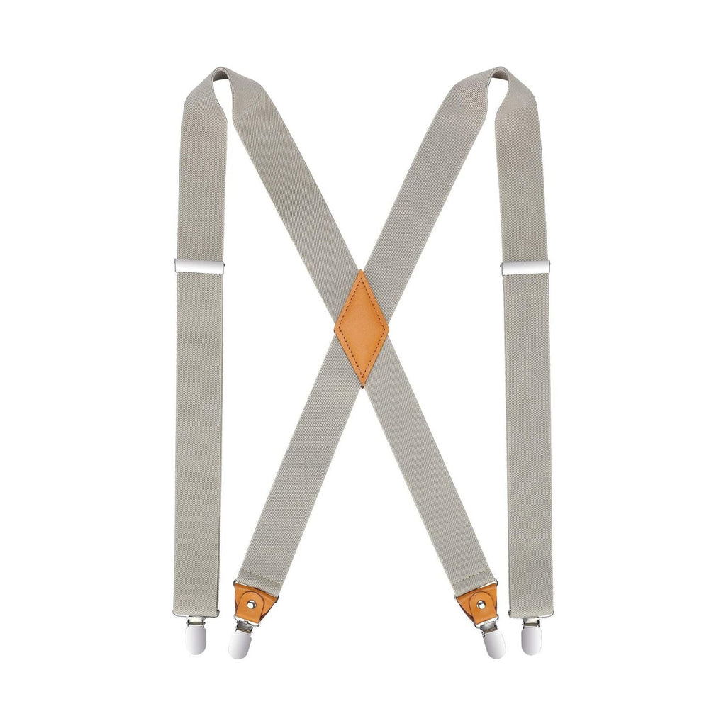 1.4 inch Adjustable Suspender with 4 Clips - A5-KHAKI