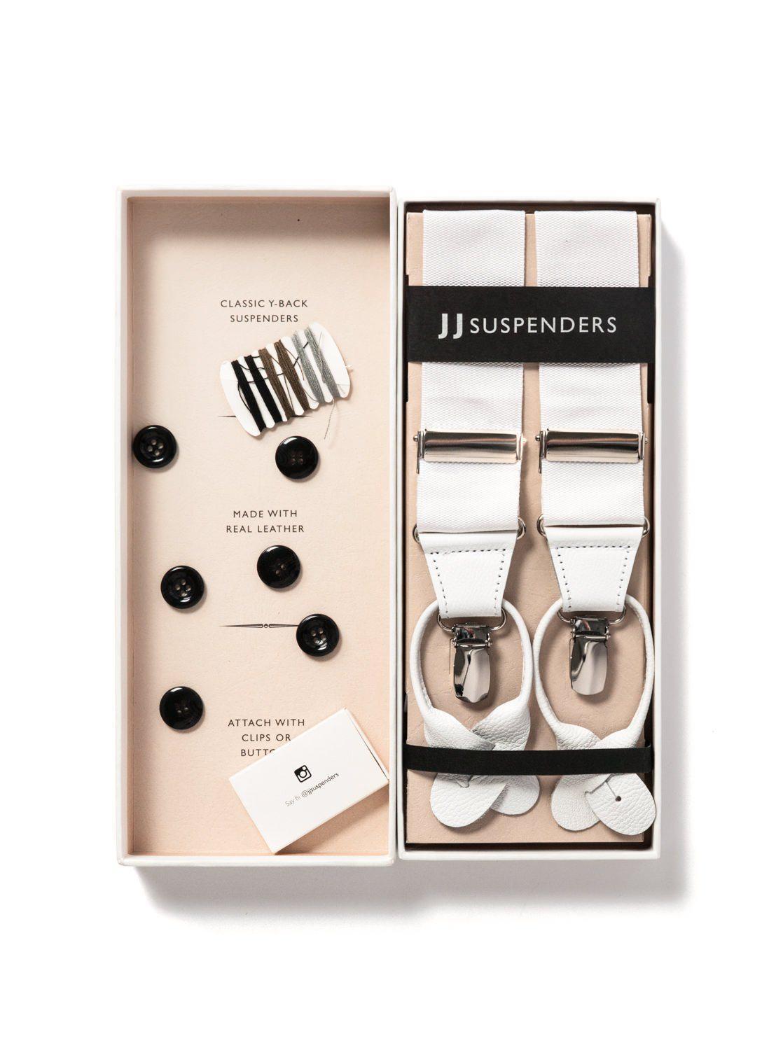 Alabaster Lite - Formal White Suspenders