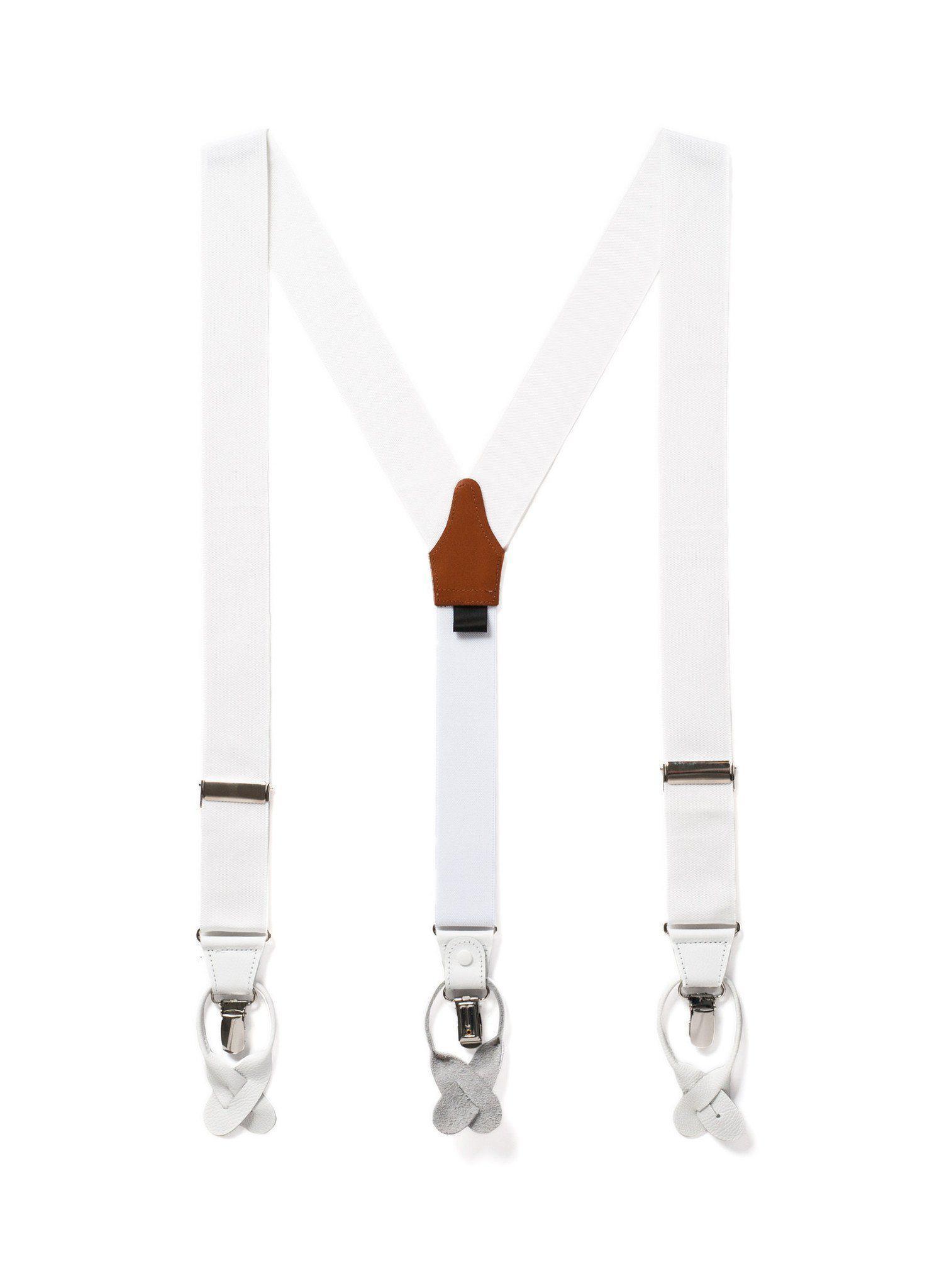 Alabaster Lite - Formal White Suspenders
