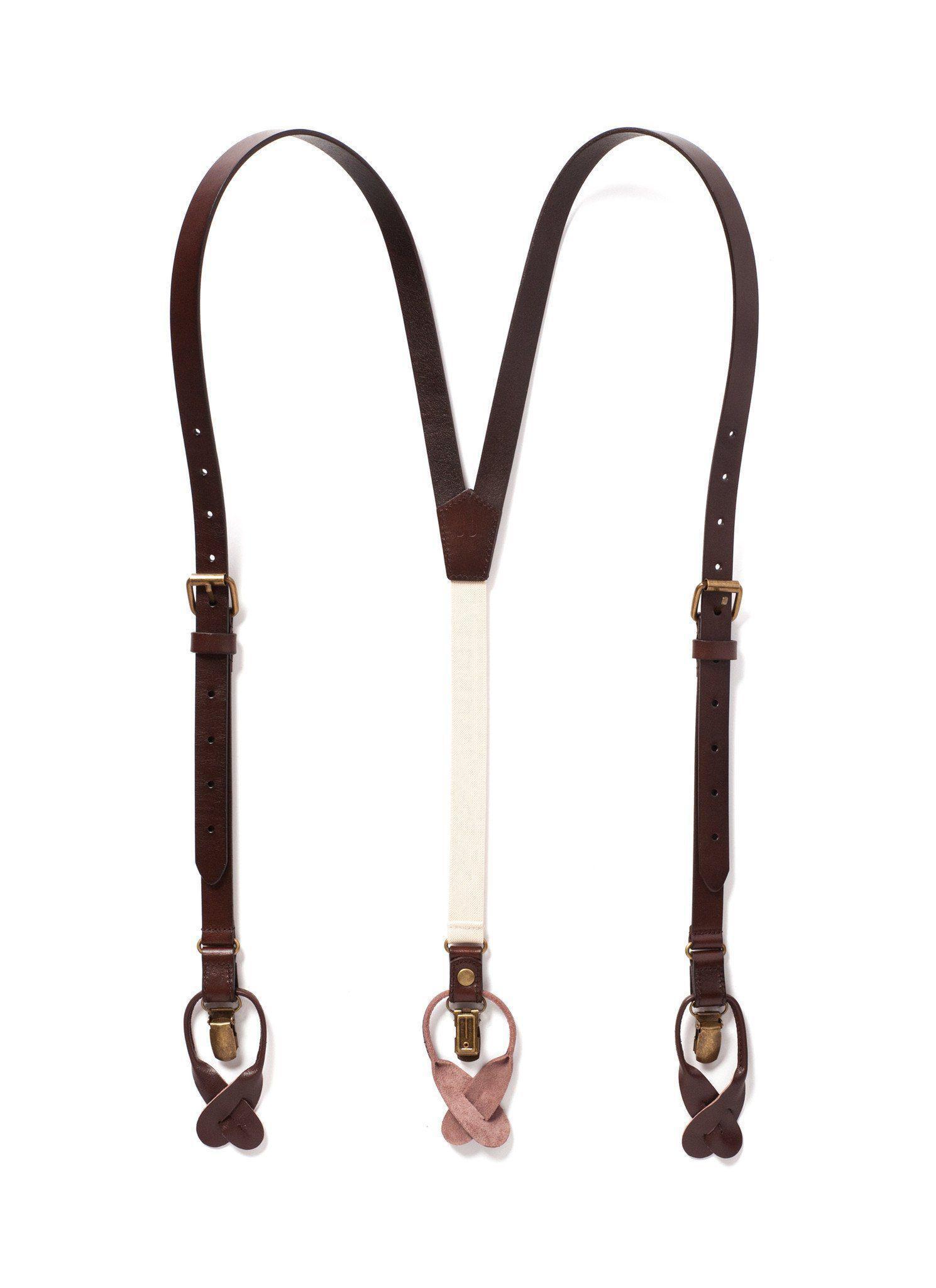 Chestnut Java - Brown Leather Suspenders
