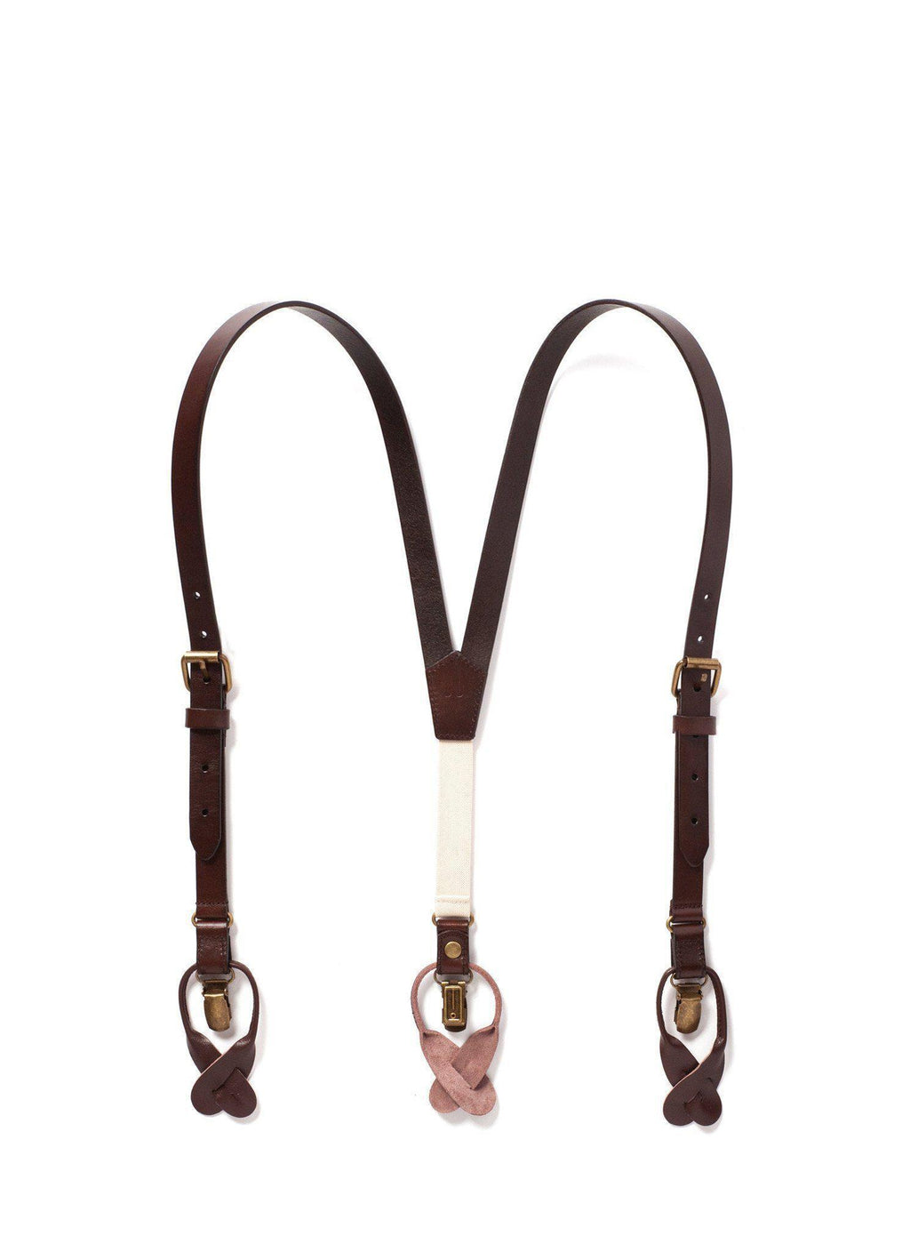 Chestnut Java (Kids) - Brown Leather Suspenders