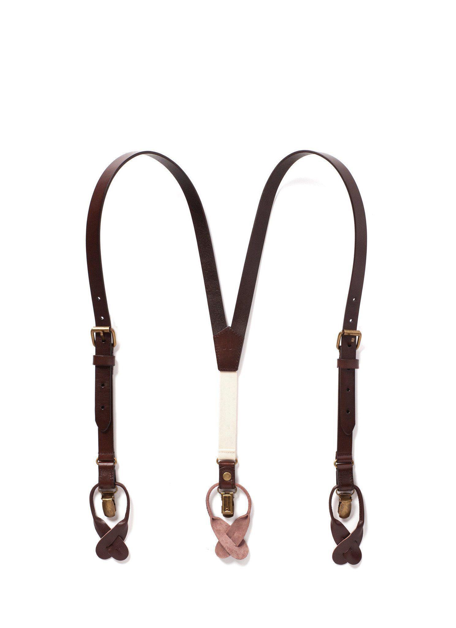 Chestnut Java (Kids) - Brown Leather Suspenders