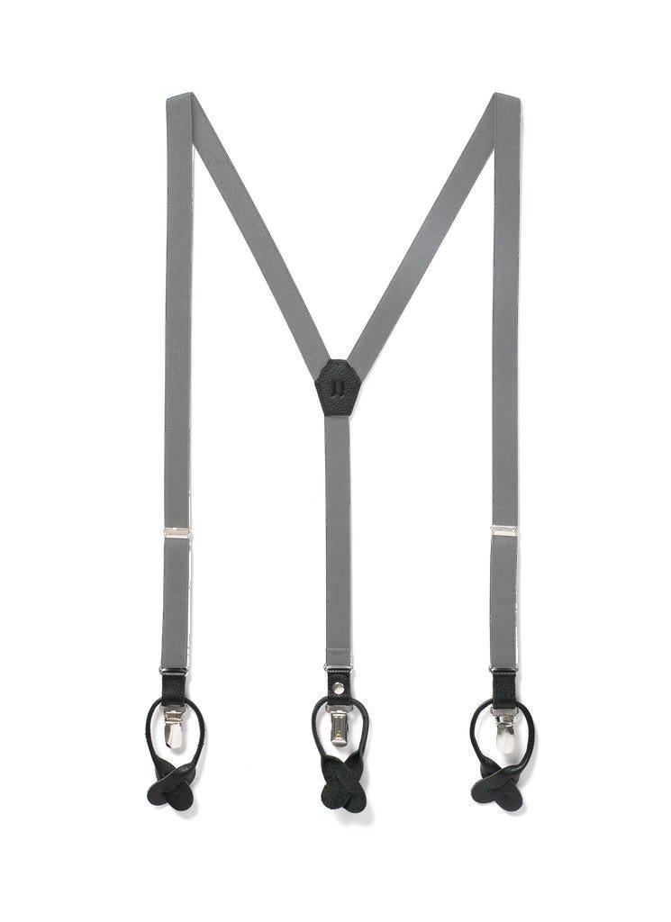Cool Steel - Skinny Grey Suspenders