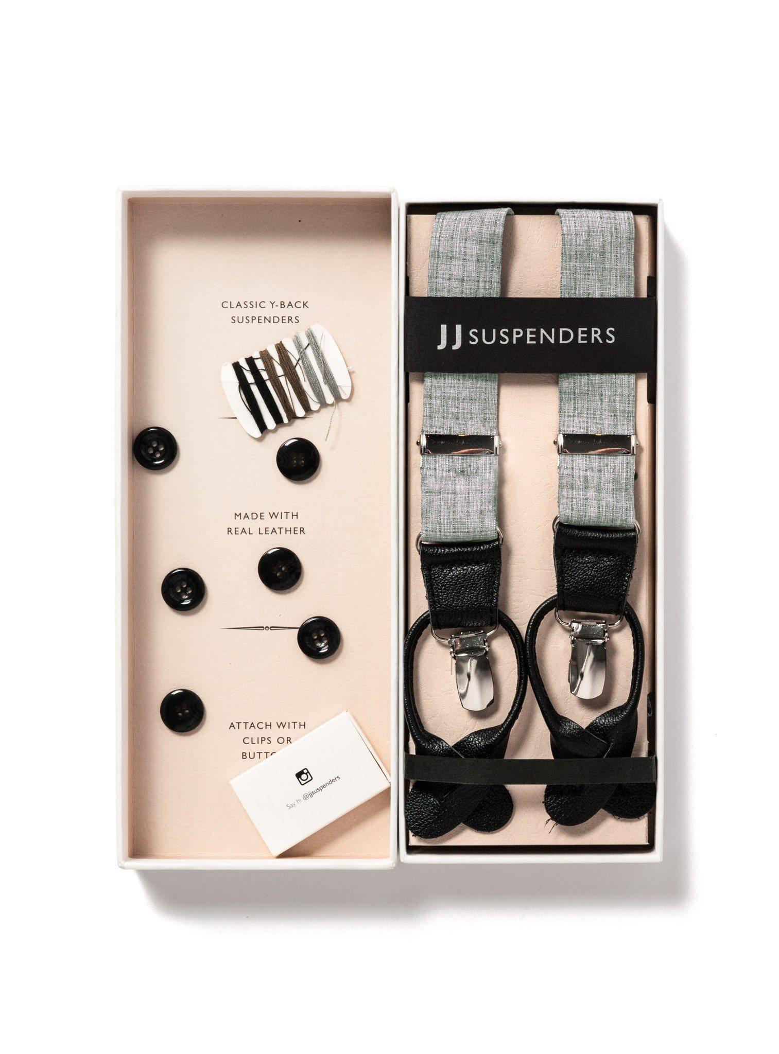 Criss Cross - Grey Crosshatch Suspenders