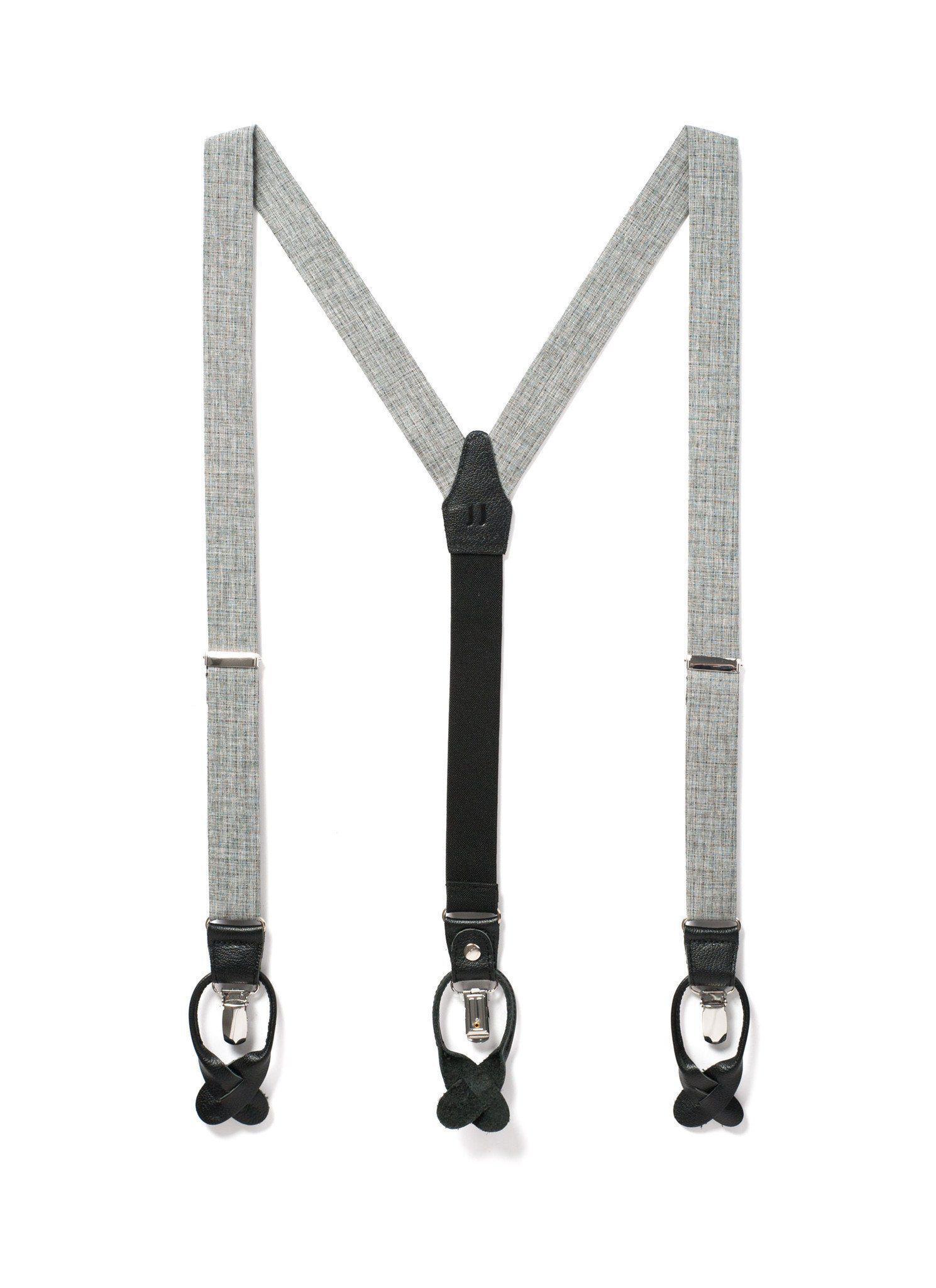 Criss Cross - Grey Crosshatch Suspenders