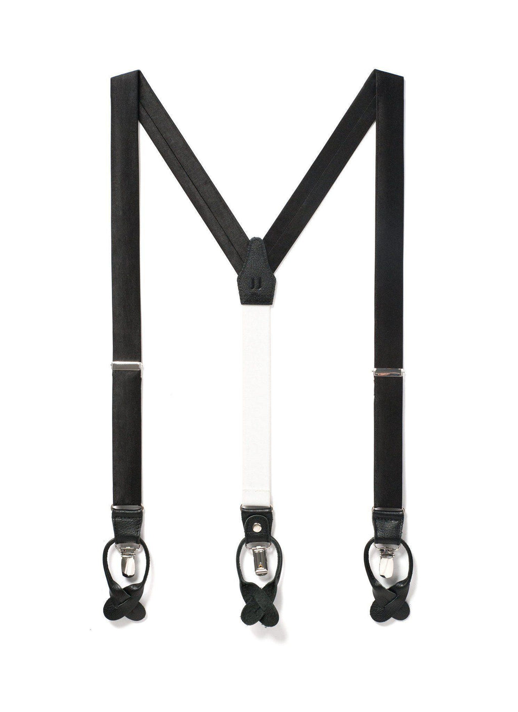 Midnight - Classic Black Silk Suspenders