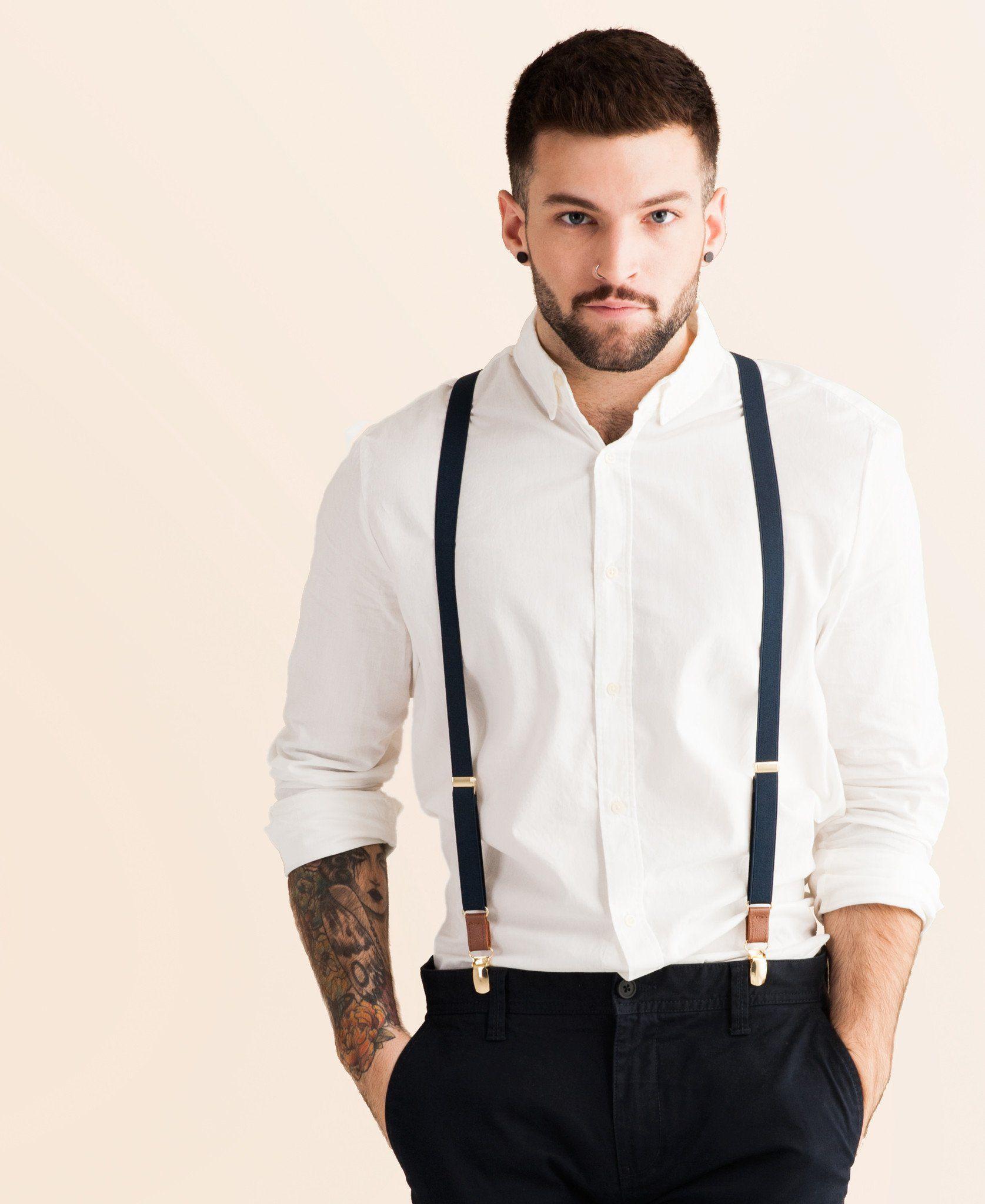 Navy Baby - Skinny Navy Suspenders