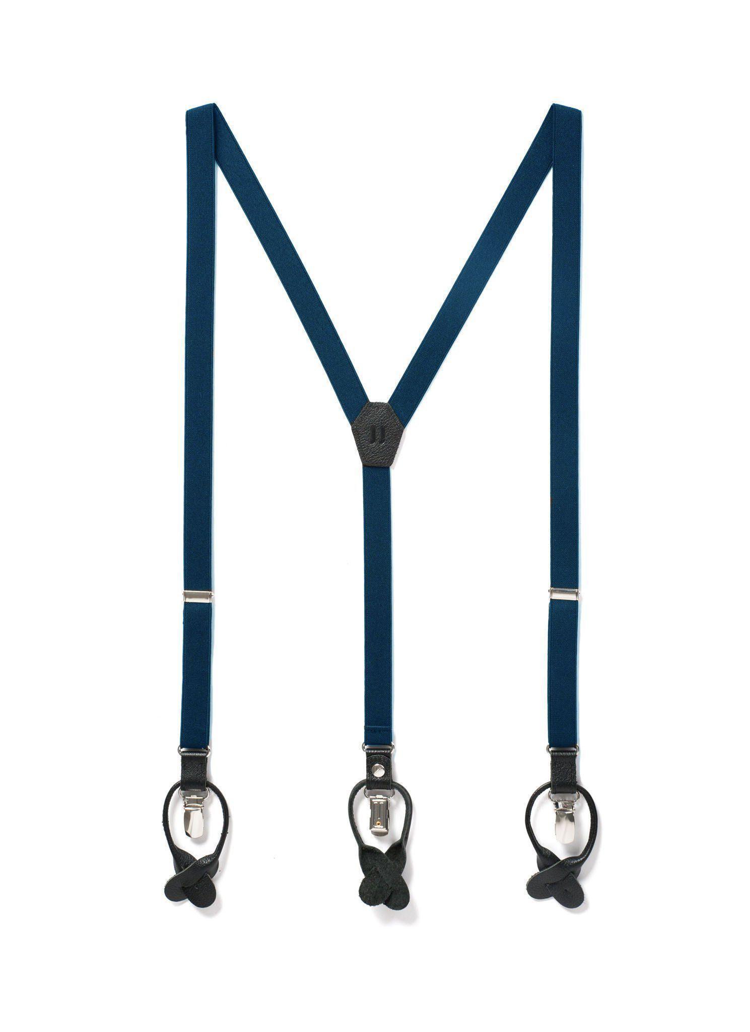 Navy Knight - Skinny Navy Suspenders