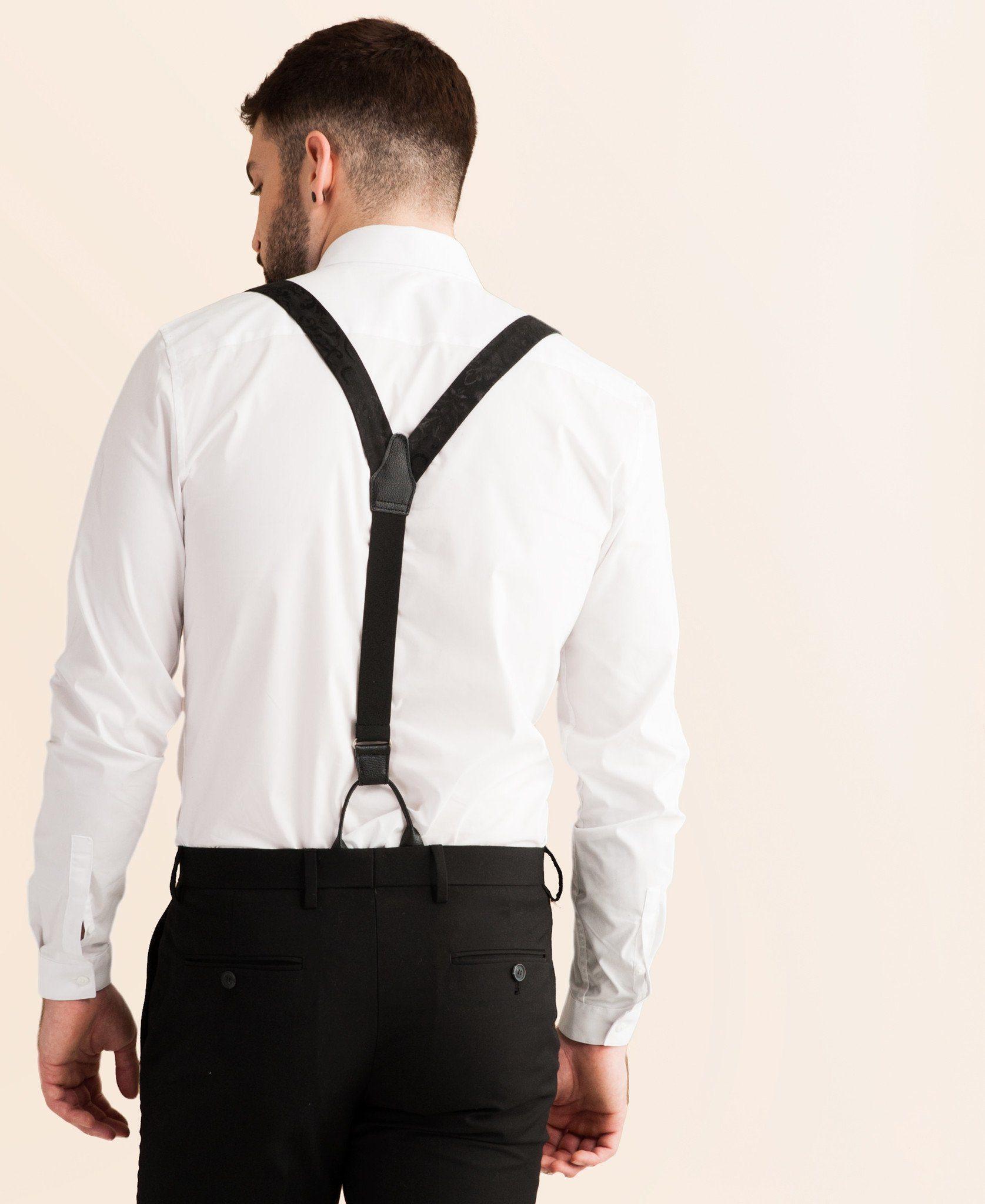 Night Skies - Black Paisley Suspenders