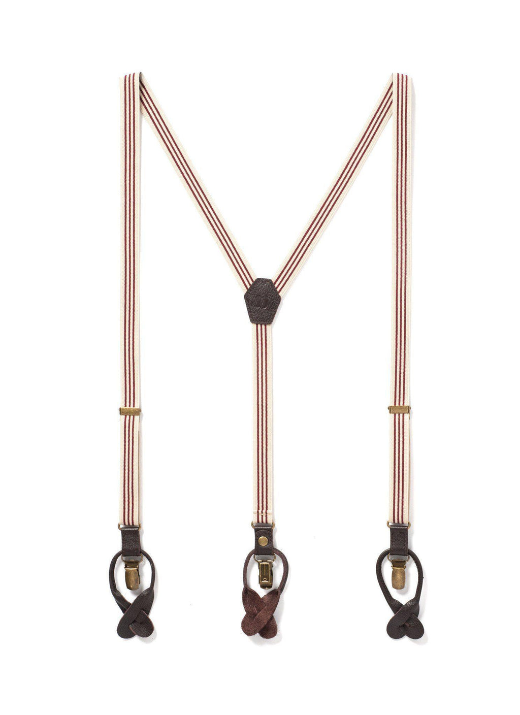 Sand and Fire - Burgundy & Khaki Suspenders