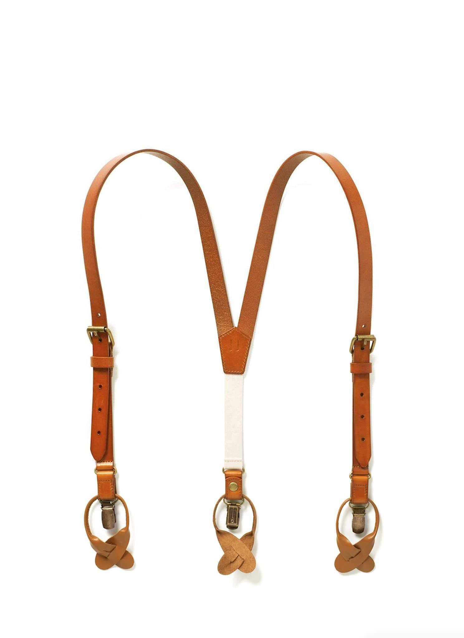 Sierra Nevada (Kids) - Tan Leather Suspenders