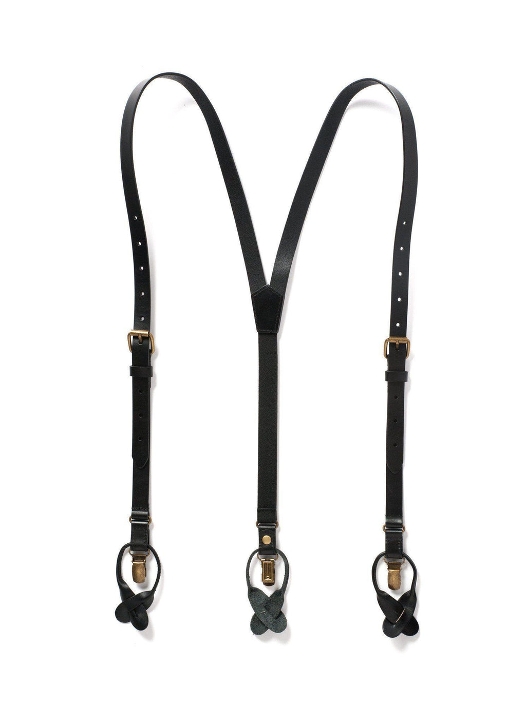Smoke - Black Leather Suspenders