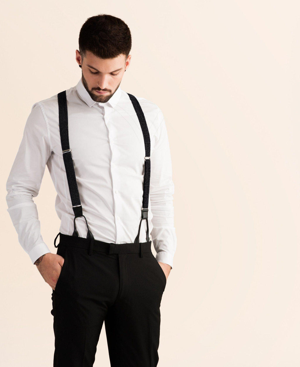 Storm Cloud - Classic Black Suspenders