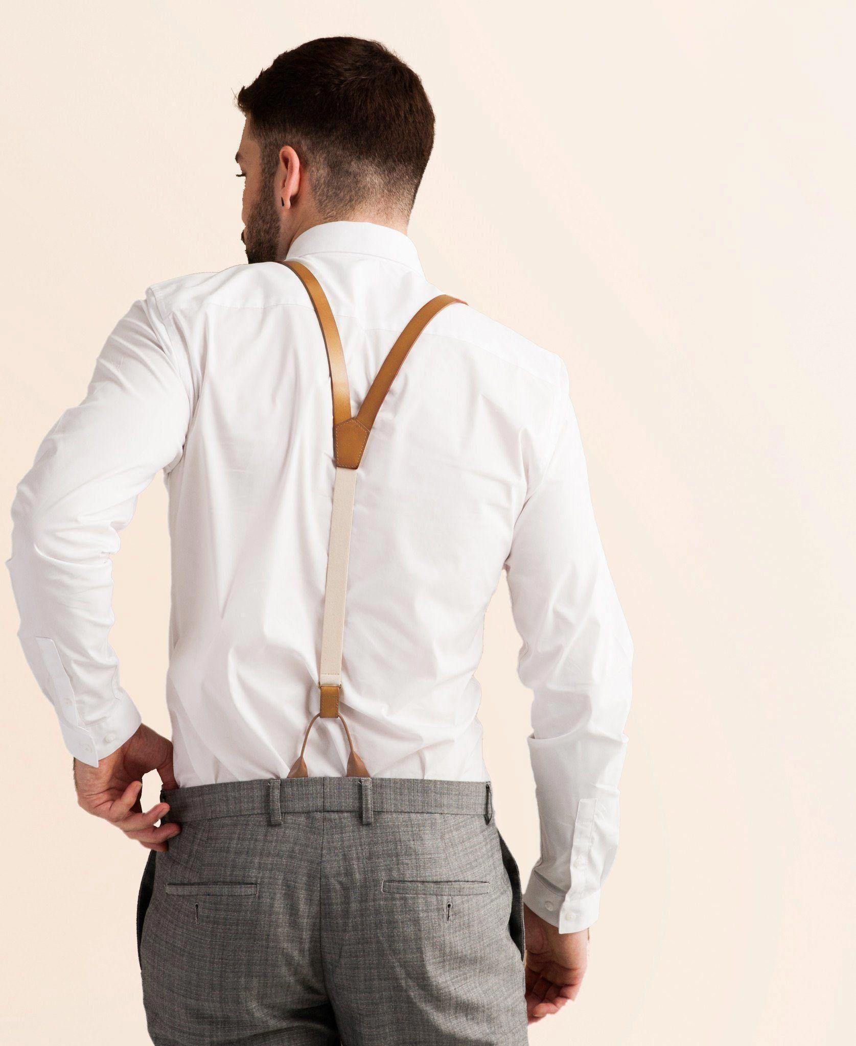 Sierra Nevada - Dark Tan Leather Suspenders
